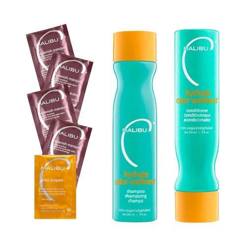 Malibu C Hydrate Color Wellness Shampoo & Hydrating Remedy | Moisturizing, Color-Safe Formula