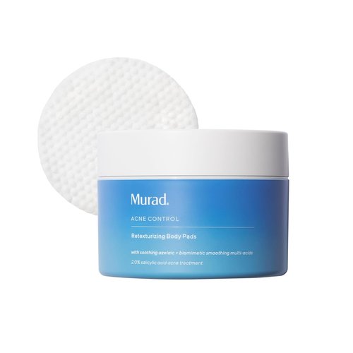 Murad Retexturizing Body Pads - Acne-Fighting Exfoliating Pads with Azelaic, Salicylic & Glycolic Acid | 45 Pads for Smooth Skin