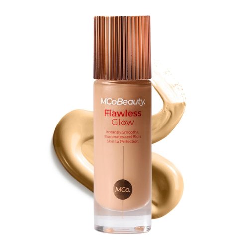 MCoBeauty Flawless Glow Luminous Skin Filter - 4-in-1 Primer & Highlighter - Light Medium 3.5 - Vegan Face Makeup with Squalane & Vitamin E