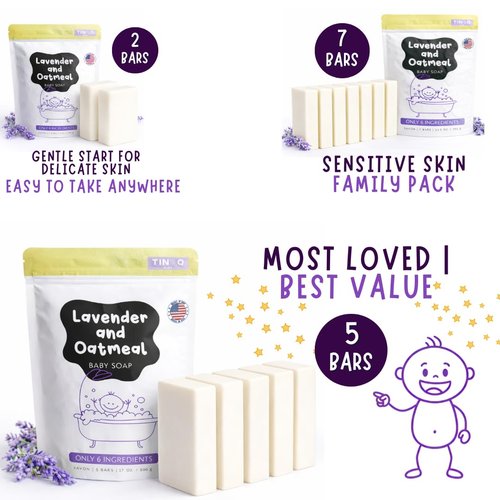Regine Switzerland Baby Soap Bar - Natural Lavender Soap for Sensitive Skin | Vegan & Organic | 7 Bars
