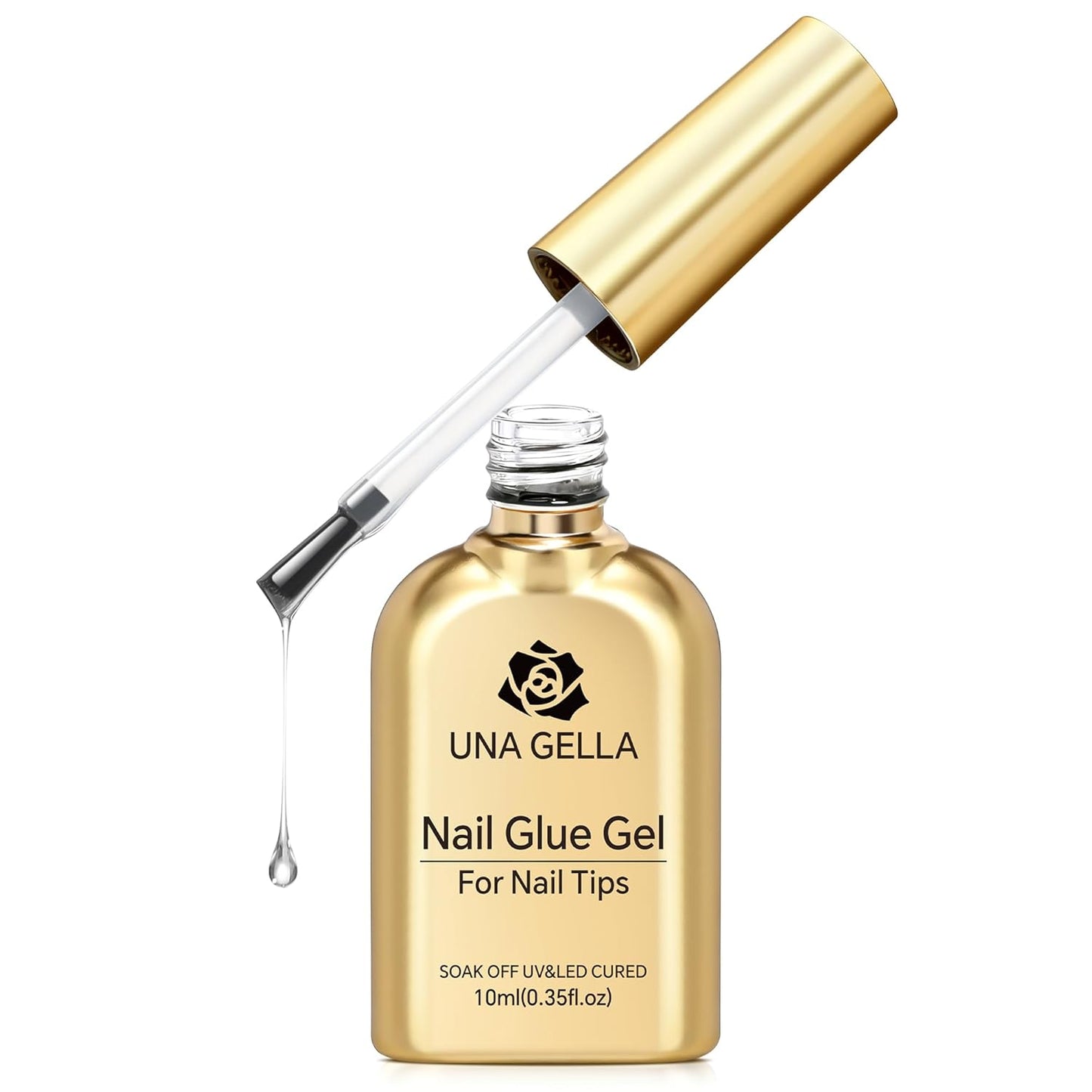 UNA GELLA Gel Nail Glue, Solid Nails Gl ue Gel 40g Lamp Curing Needed Soak Off G LUE Strong Nail G LUE G el for Acrylic Fake Nails Tips Extension Press On Nails for Gelly Tips