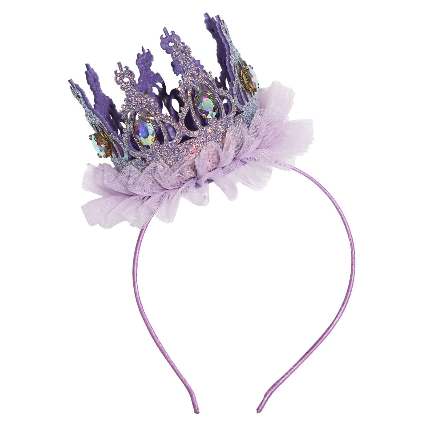 Ever Fairy Girls Shiny Crown Hairband Princess Girl Crown Headband Wedding… (Purple B)