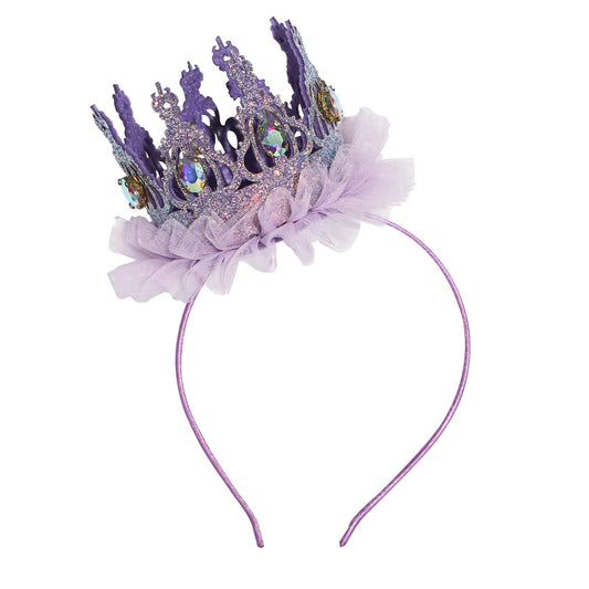 Ever Fairy Girls Shiny Crown Hairband Princess Girl Crown Headband Wedding… (Purple B)