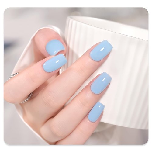 GAOY Light Blue Gel Nail Polish, 16ml Soak Off Gel Polish, UV Light Cure for Nail Art DIY Manicure at Home, 2448 Calm Breeze