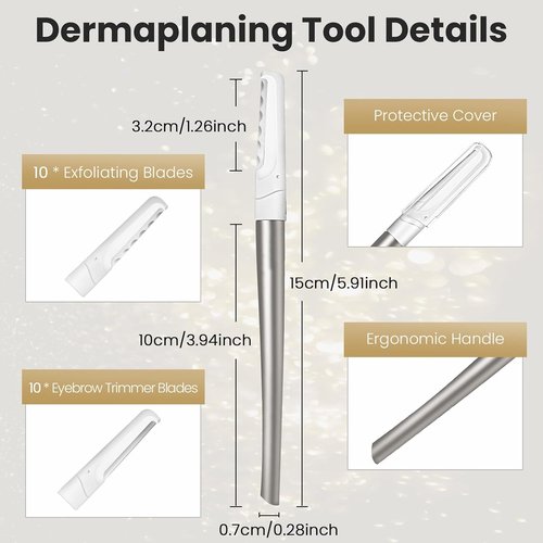 **Skiennix Dermaplaning Tool - Exfoliate and Smooth Skin with 20 Replaceable Blades | Facial Shaver for Women**