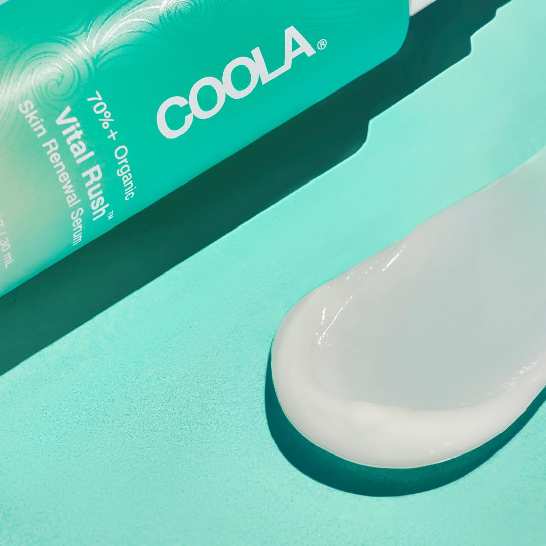 COOLA Organic Vital Rush Serum - Dermatologist Tested Skin Renewal with Vitamin C & Hyaluronic Acid | 1 Fl Oz
