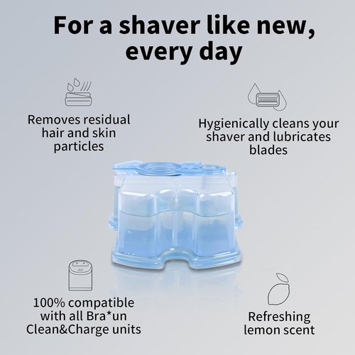 Braun Clean & Renew Refill Cartridges - Compatible Replacement Shaver Cleaner Solution | 8-Pack