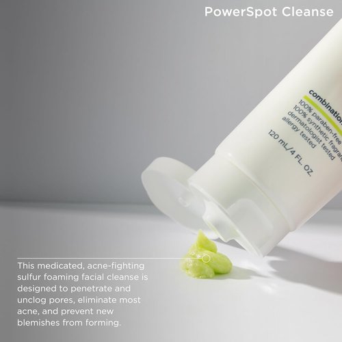 M-61 PowerSpot Cleanse - Acne-Fighting Face Wash with 3% Sulfur & Salicylic Acid | 4 Fl Oz | For Blemish-Prone Skin