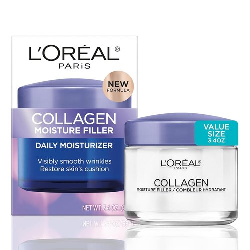 L'Oreal Paris Collagen Moisture Filler Face Cream - Anti-Aging Hydrating Formula, 3.4 Oz