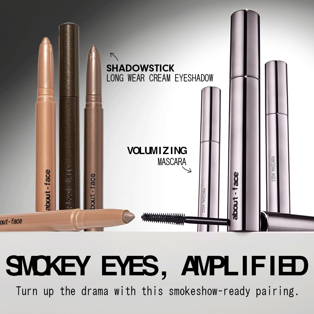 About-Face Volumizing Mascara - Jet Black | Clean, Vegan & Cruelty-Free | Amplifies & Lengthens Lashes | 0.43 oz