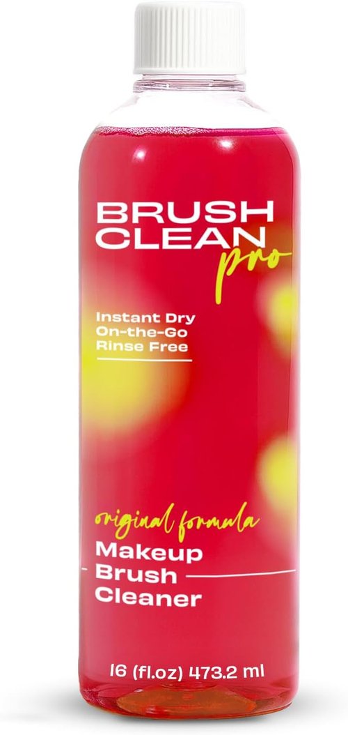 Original Rose Makeup Brush Cleaner - Quick-Drying, Rinse-Free Formula - 16 oz for Stubborn Waterproof Makeup