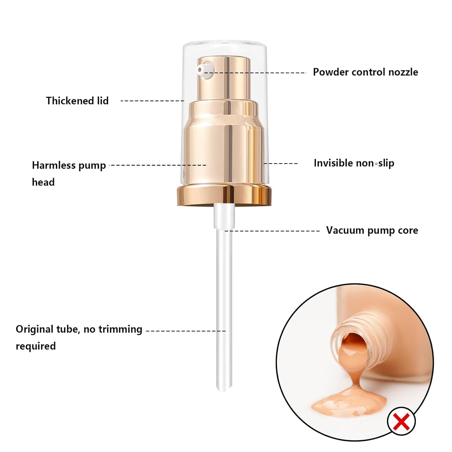 UgyDuky Foundation Pump - Gold Replacement for Estee Lauder Double Wear - 2-Pack Upgrade