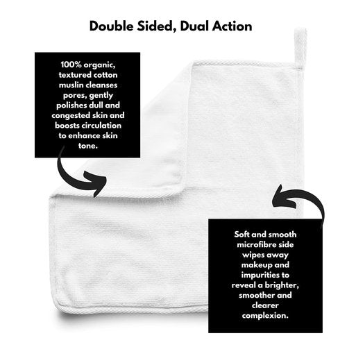 Ané Makeup Remover | 3-Pack Double-Sided Muslin & Microfiber Face Cleansing Cloths