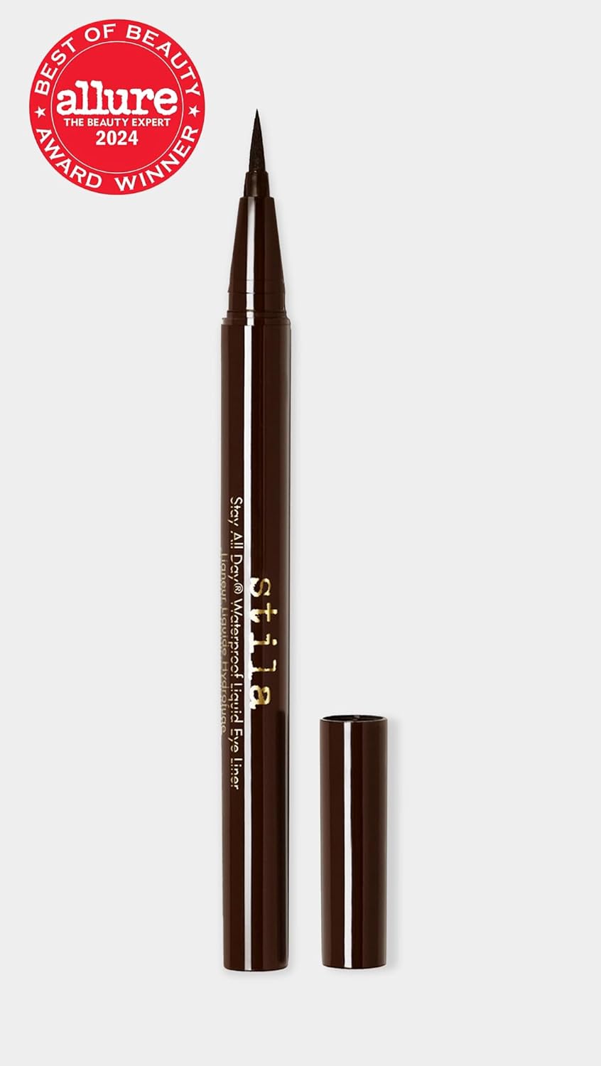 Stila Waterproof Liquid Eyeliner - Stay All Day Formula with Fine Brush Tip | Smudge-Proof, Satin Finish