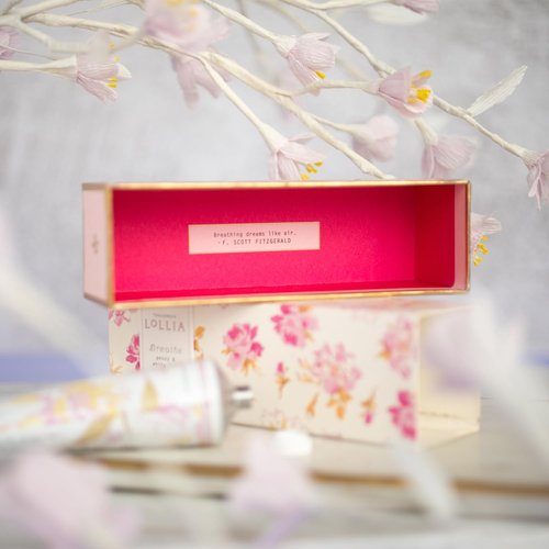 Lollia Breath Hand Cream - Moisturizing Peony & White Lily Lotion | 4 Oz Quick-Absorbing Formula