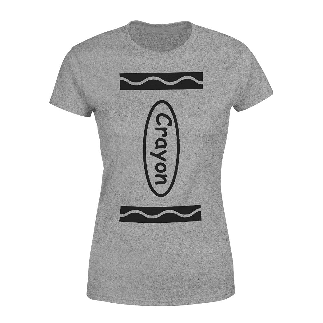 Veracco® Crayon Funny T-Shirts – Halloween Shirt for Women Girls Cool Halloween Costumes Adult Crayon Costume Sport Grey