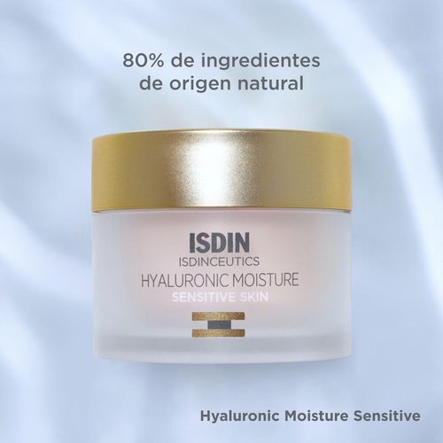ISDIN Isdinceutics Hyaluronic Moisture Daily Face Moisturizer - Calming Formula for Sensitive Skin, 1.76 OZ