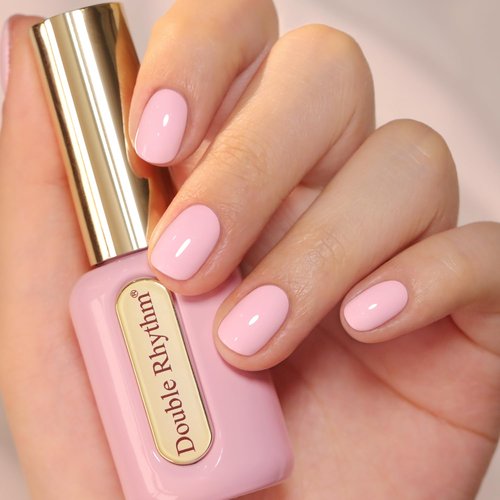 Double Rhythm 0.50 OZ Gel Polish Hema Free Same Color Same Bottle Golden Round Translucent Neutral Natural Milky 15 ML Jelly UV Polish Art DIY at Home (Light Pink-H1389)