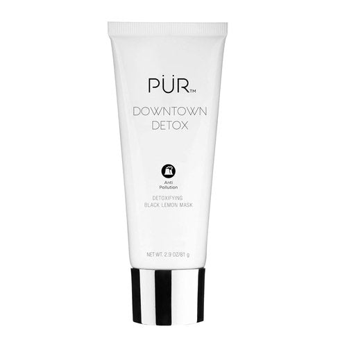 PÜR MINERALS Detoxifying Black Lemon Face Mask - Draws Out Impurities & Soothes Skin with Charcoal & Green Tea Extract