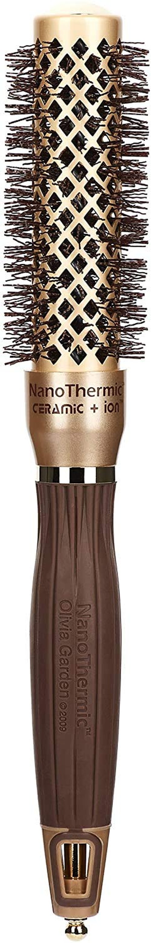 Olivia Garden NanoThermic Ceramic + Ion Round Thermal Hair Brush - Not Electrical - Professional Blowout Brush for Normal to Thick Hair