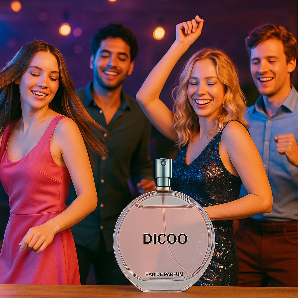 DICOO Women's Eau De Parfum - Floral Lavender, Orange & Rose Notes | Elegant 100ml Pink Glass Bottle