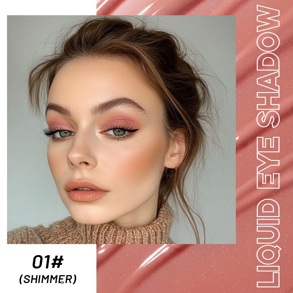 Skiennix Warm Brown Shimmer Liquid Metallic Eyeshadow - Longwear, Highly Pigmented & Vegan Formula