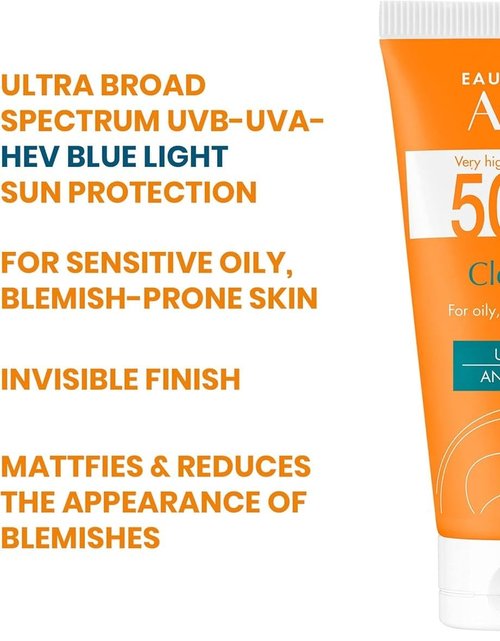 Clean Solaire SPF 50 Facial Sunscreen - Antioxidant Protection for Oily & Acne-Prone Skin | 1.7 Fl Oz