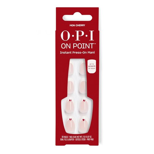 OPI On Point Press On Nails - Short Round, Squoval & Almond Styles | 30 Count with Glue | Long Lasting & Reusable