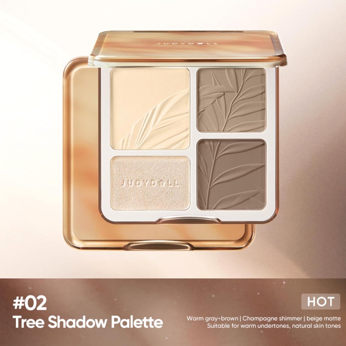 JUDYDOLL Highlight & Contour Palette - All-in-One Matte Face Makeup for Warm Skin Tone | Blendable Compact