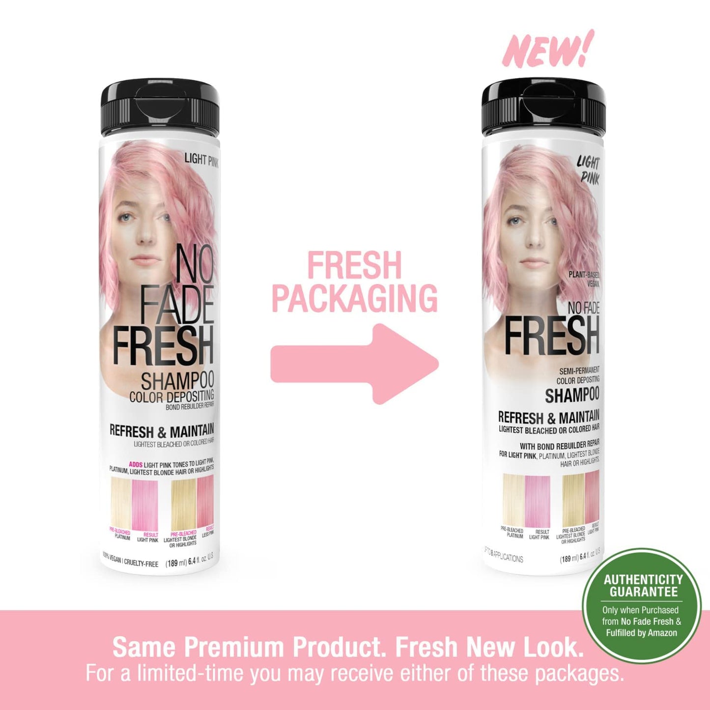 Light Pink Color Depositing Shampoo Semi Permanent Hair Color with BondHeal Bond Rebuilder - Light Pink Hair Dye, 6.4 oz