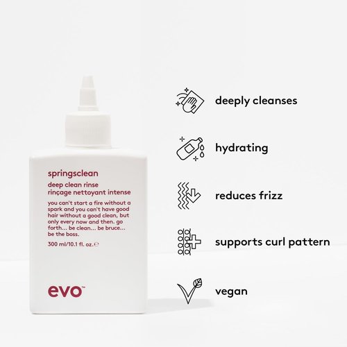 EVO Springsclean Shampoo - Deep Cleansing & Moisturizing for Shiny, Soft Curly & Wavy Hair