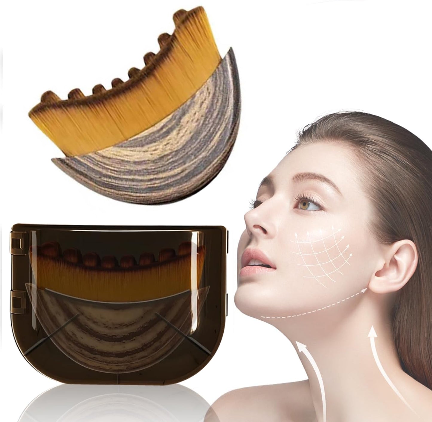 Skiennix Lymphatic Contour Face Brush - Sculpting Tool for Anti-Puffiness & Skin Glow | 1 Piece