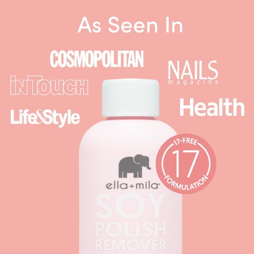 Ella+mila Soy Nail Polish Remover - Non-Toxic, Gentle Formula with Lavender Oil & Vitamins (4 fl oz)
