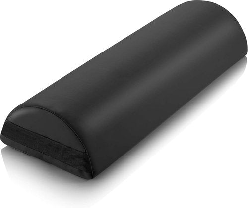 Saloniture Jumbo Half Round Massage Table Bolster - Under-Knee Pillow Pad, 26 x 9 x 4.5 Inch, Black