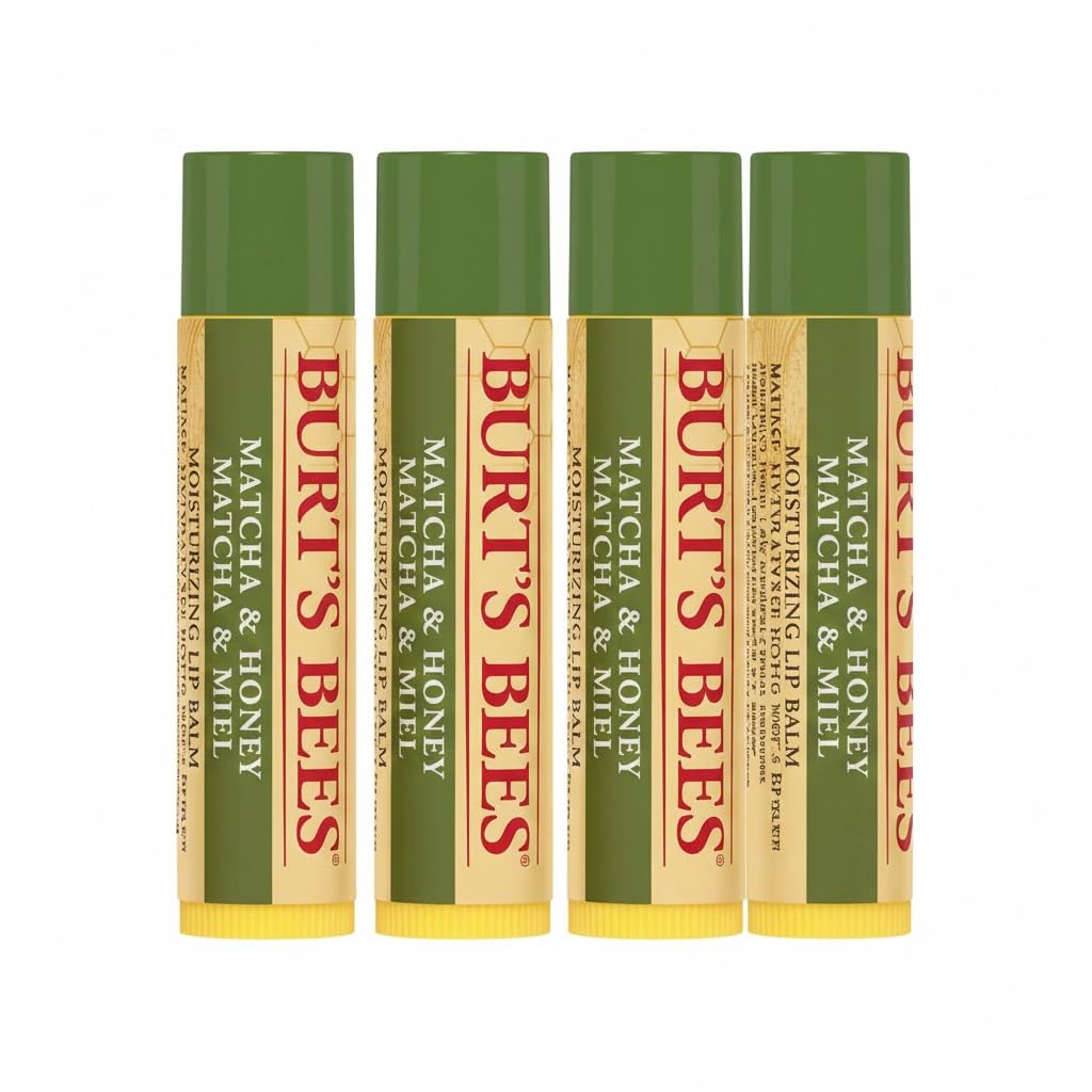 Burt's Bees Moisturizing Lip Balm - Matcha & Honey Flavor | 100% Natural, 0.15 Ounce