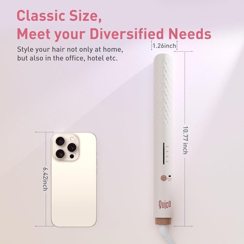 Quico Hair Straightener - Fast Heating Professional Flat Iron | 320℉-450℉ Temp Control, Pink