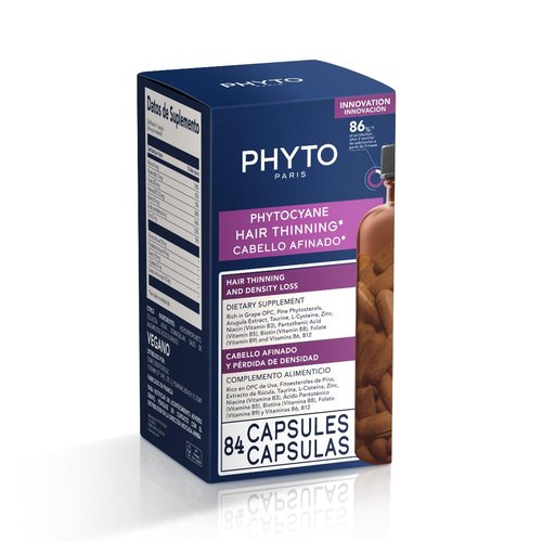 PhytoCyane Anti-Hair Thinning Dietary Supplement - 84 Vegan Capsules for 12-Week Supply
