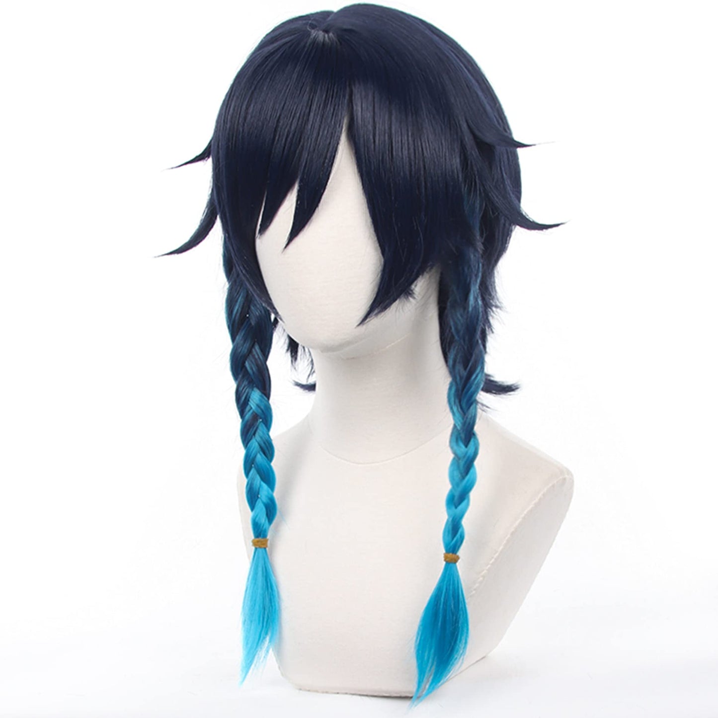 Anime Cosplay Wig Genshin Impact Wig Venti Blue gradient short hair with Free Wig Cap for Comic Con, Cosplay show, Halloween