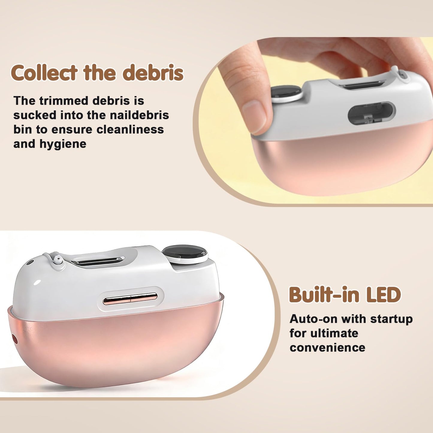 Electric Nail Clipper, Adjustable Blade Opening for Thick Nails, Electric Nail Clippers for Seniors & Adults, Baby Electric Nail Trimmer, Automatic Nail Clipper for Fingernail & Toe (Upgraded White)