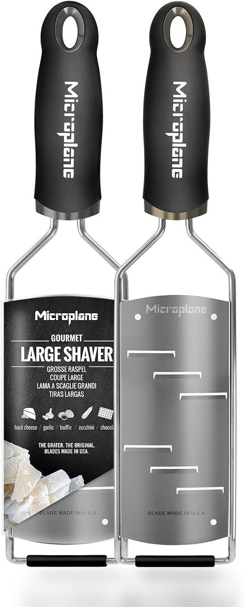 Microplane Gourmet Series Parmesan Cheese Shaver - Handheld Design in Black for Effortless Grating