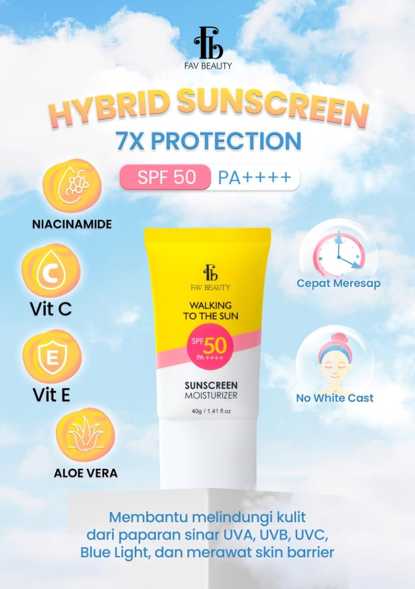 FAY BEAUTY SPF 50 PA++++ Sunscreen Moisturizer - Lightweight Protection, 1.41 fl oz