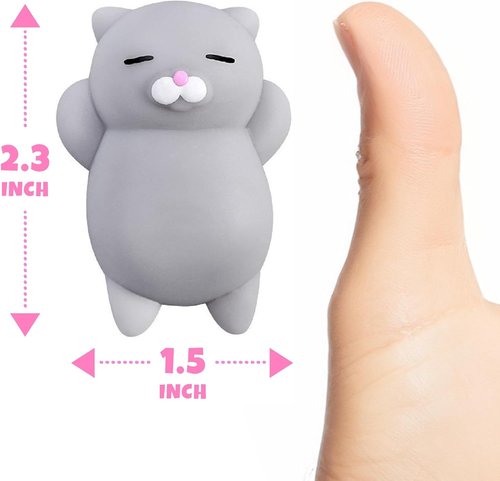 Nutty Toys Squishy Cat Set - 2" Soft Silicone Kawaii Kitties | Unique Stress Relief Toy for Kids & Adults