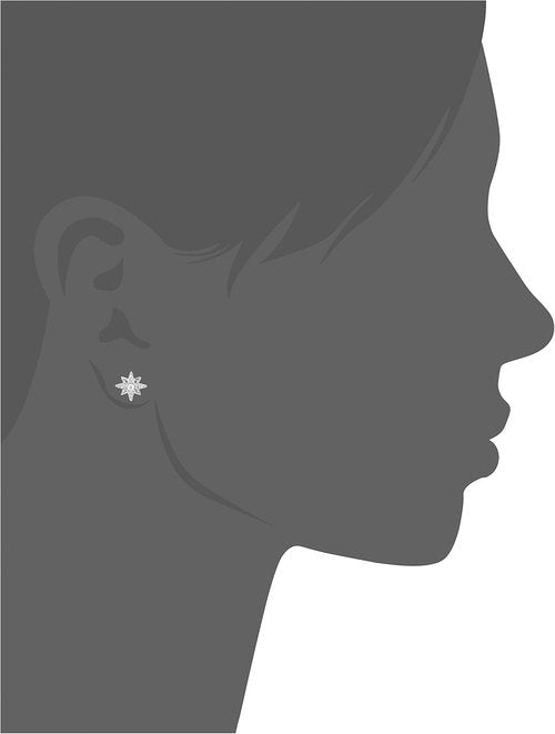 Amazon Collection Gold and Rhodium Plated Sterling Silver Cubic Zirconia Earrings