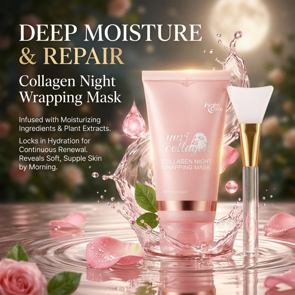 Skiennix Night Wrapping Mask - Collagen-Infused Overnight Peel-Off Facial Mask for All Skin Types