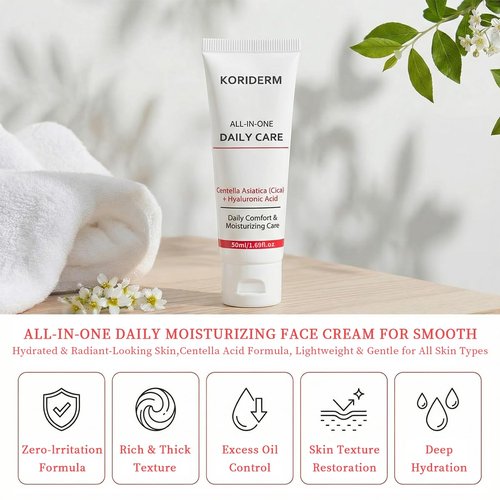 Koriderm Time Reverse Cream - All-In-One Moisturizer for Hydrated, Radiant Skin | Lightweight & Gentle Formula (50 mL)
