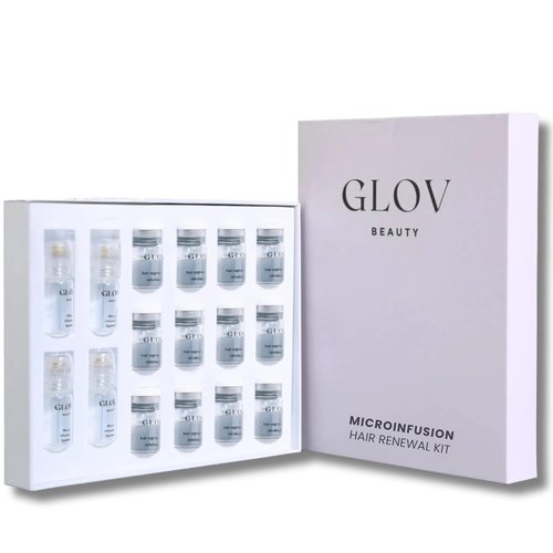 Glov Beauty Micro Infusion Hair Renewal Kit - 0.25mm Gold Derma Stamp & Serum Ampoules | Hydrating Scalp Treatment for Thicker, Healthier Hair