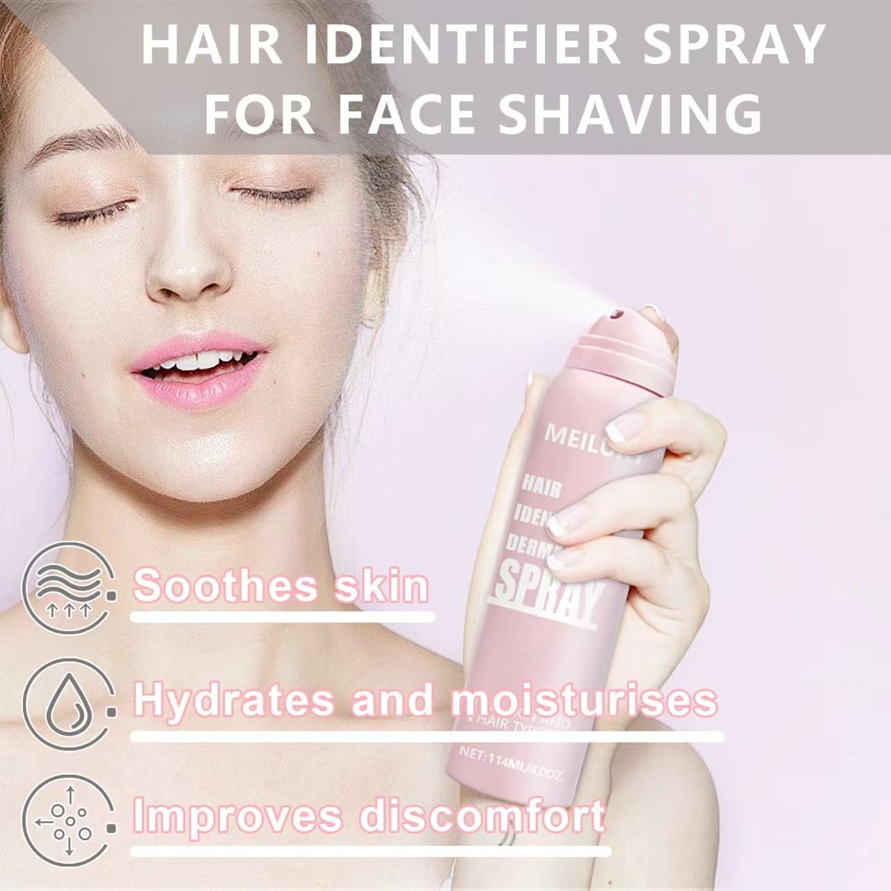 Hair Identifier Spray for Face Shaving, Skin Face Hair Identifying Spray With Razors, Hair identifier Set for Women Face Dermaplaning