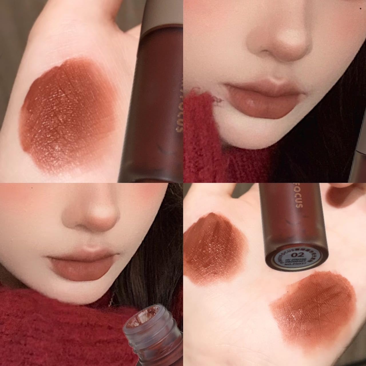 Skiennix 6-Piece Matte Lip Gloss Set - Velvet Finish for Autumn/Winter | Long-Lasting Formula