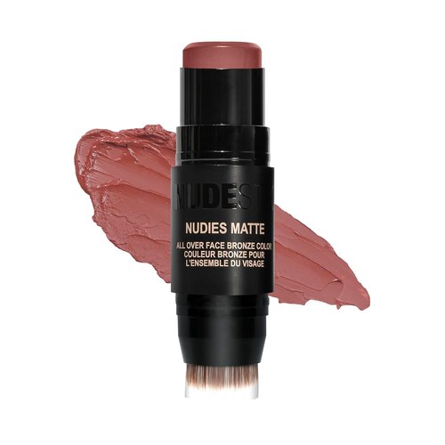 Nudestix Nudies Bronze All Over Matte Bronzing Stick - 3-in-1 Cream Bronzer for Cheeks, Eyes & Lips | Natural Contour & Sun-Kissed Glow