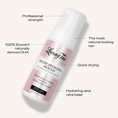 Loving Tan Deluxe Self Tanning Bronzing Mousse - Ultra Dark, Streak-Free Formula | 4 FL Oz, Cruelty-Free